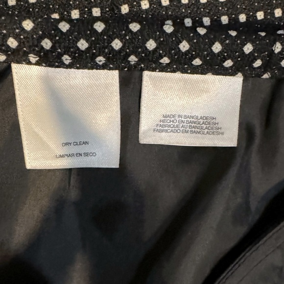 Black Label by Evan Picone 6 black with white tiny polka dots lined pencil skirt - Picture 9 of 9